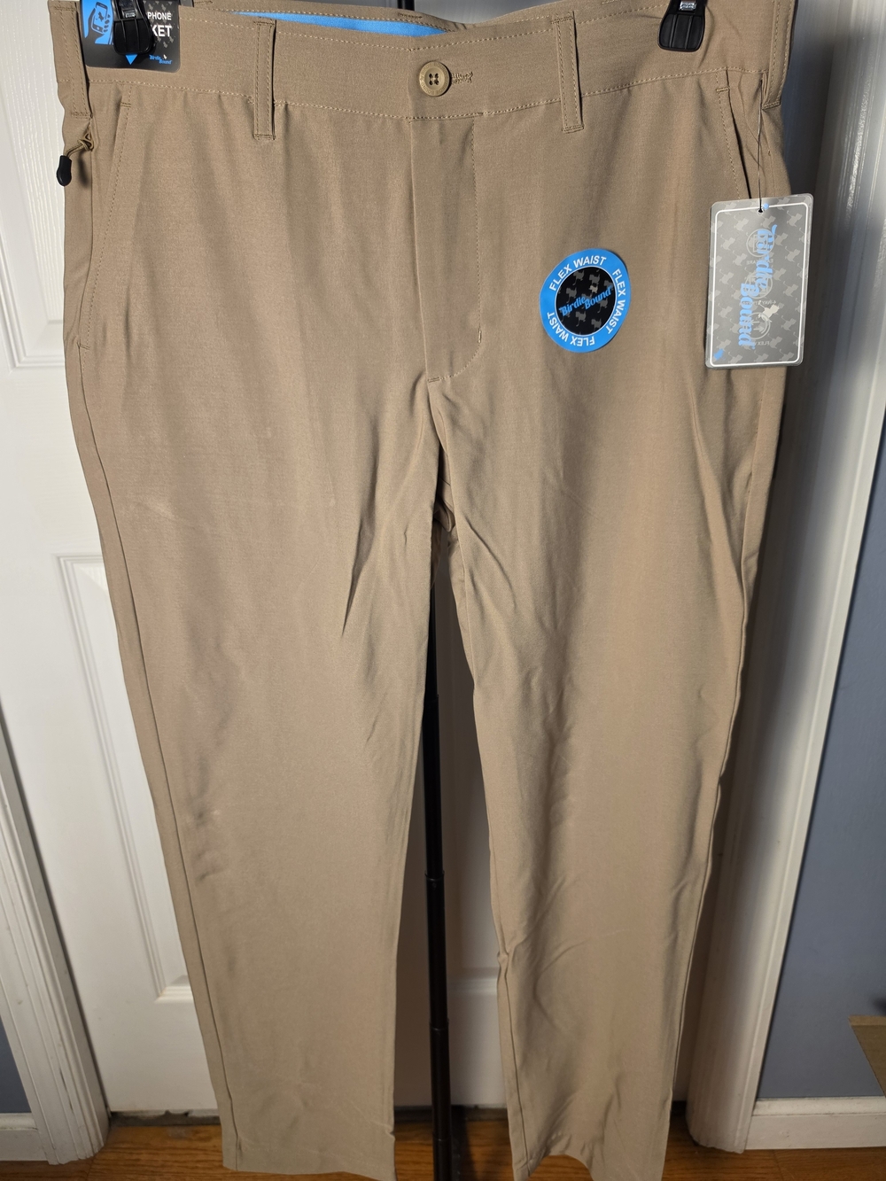 Men's Khaki Stretch Golf Performance Pants